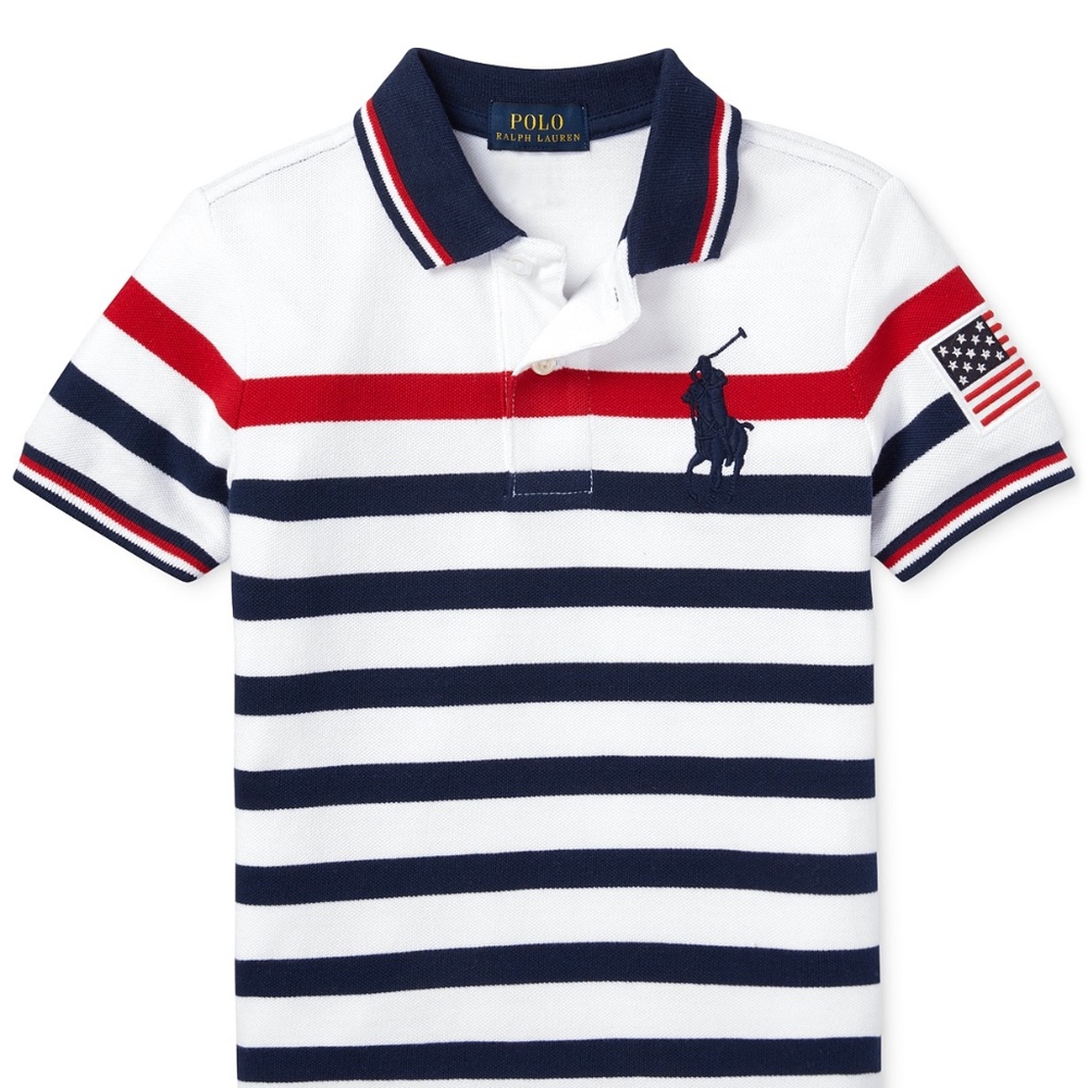 Polo Ralph Lauren Boys Striped Cotton Mesh polo